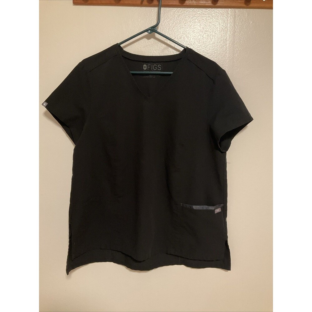 Figs Women’s L Black Scrub Top Technical Collection